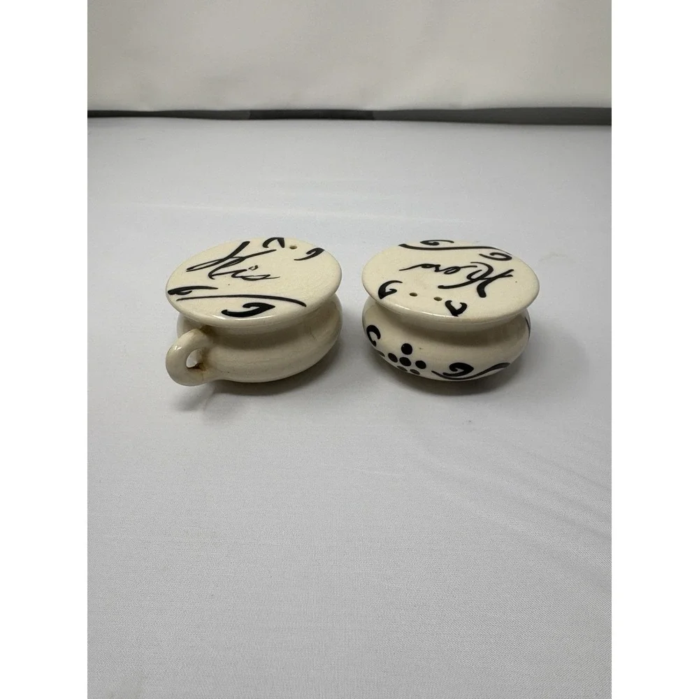 Vintage His and Hers‎ Antique Chamber Pot Salt and Pepper Shakers 1950's Set